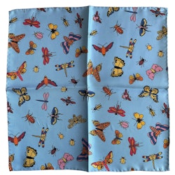 Fjärilar Sidennäsduk - Ljusblå