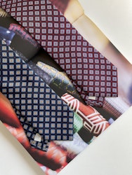 Medallion Printed Silk Tie - Burgundy/Light Blue