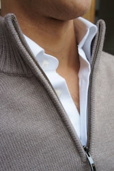 Half Zip Merinoull 7 gg - Ljusbeige