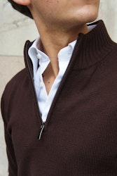 Half Zip Merinoull 7 gg - Mörkbrun