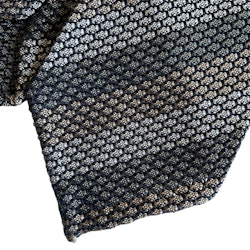 Regimental Silk Grenadine Tie - Untipped - Beige/Grey/Olive