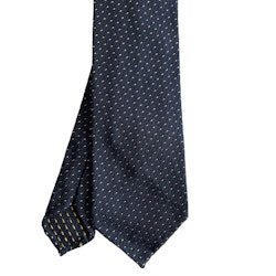Micro Silk Grenadine Tie - Untipped - Navy Blue/Yellow