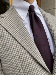 Solid Shantung Grenadine Tie - Untipped - Navy Blue/Burgundy