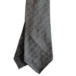 Herringbone Light Wool Tie - Untipped - Brown