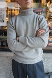 Chunky 7gg Cashmere/Wool Rollneck Pullover - Oatmeal
