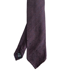 Polka Dot Shantung Tie - Untipped - Burgundy/Navy Blue