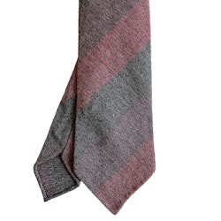 Blockstripe Wool Tie - Untipped - Navy/Purple/Cerise