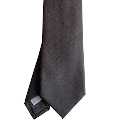 Solid/Squares Wool/Silk Tie - Brown