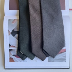 Solid Wool/Silk Tie - Grey