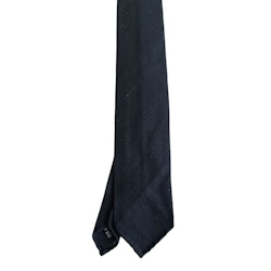 Solid Shantung Tie - Untipped - Navy Blue