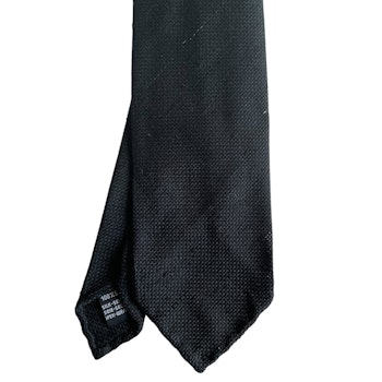 Solid Shantung Tie - Untipped - Black