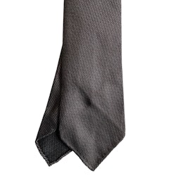 Solid Textured Silk Tie - Untipped - Brown