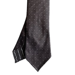 Pin Dot Silk/Wool Tie - Untipped - Brown/White