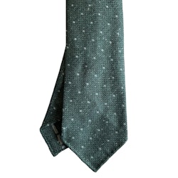 Polka Dot Wool Tie - Untipped - Light Green/White