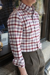 Check Flannel Shirt - Burgundy/White
