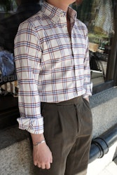 Check Flannel Shirt - White/Blue/Cerise