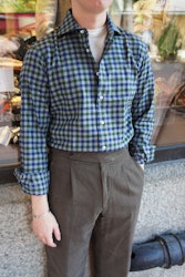 Check Flannel Shirt - Grey/Navy/Green