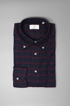 Check Flannel Shirt - Navy/Burgundy