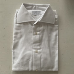 Solid Herringbone Twill Shirt - White