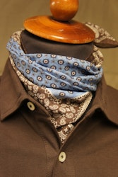 Cotton Bandana - Brown/Light Blue