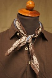 Cotton Bandana - Brown/Light Blue