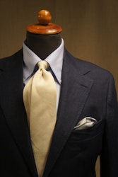 Solid Linen/Silk Tie - Sand Beige