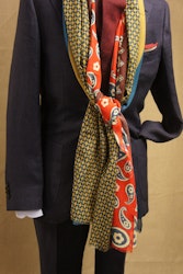Multi Cotton Scarf - Burgundy/Red/Light Brown/Blue