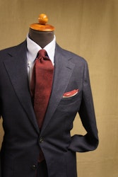 Solid Shantung Grenadine Tie - Untipped - Burgundy