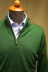 Half Zip Merinoull - Grön