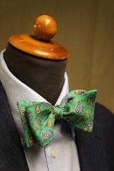 Paisley Printed Silk Bow Tie - Green