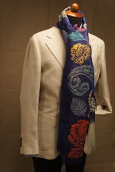 Paisley Cotton/Linen Scarf - Purple