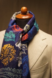 Paisley Cotton/Linen Scarf - Purple