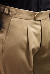 Bomullsbyxor - Hög Midja - Khaki Beige