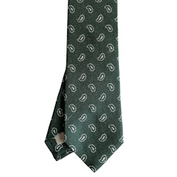 Paisley Printed Silk Tie - Dark Green