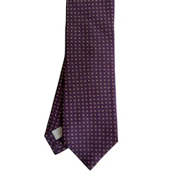 Micro Printed Silk Tie - Lilac/Orange