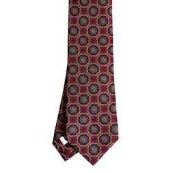 Medallion Printed Silk Tie - Burgundy