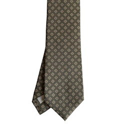 Floral Printed Silk Tie - Green/Beige