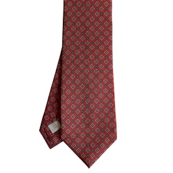 Floral Printed Silk Tie - Red/Orange