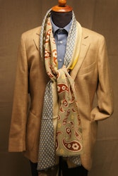 Multi Cotton Scarf - Beige/Brown/Yellow/Light Blue