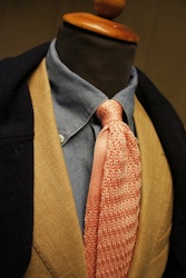 Zigzag Solid Knitted Silk Tie - Pink
