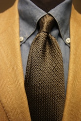 Semi Solid Silk Grenadine Grossa Tie - Untipped - Beige