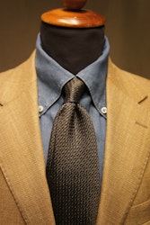 Semi Solid Silk Grenadine Grossa Tie - Untipped - Beige