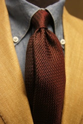 Semi Solid Silk Grenadine Grossa Tie - Untipped - Wine Red