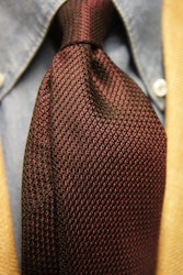 Semi Solid Silk Grenadine Fina Tie - Untipped - Wine Red