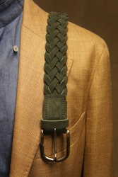 Braided Suede Belt - Forrest Green