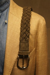 Braided Suede Belt - Brown