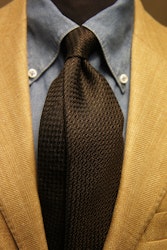 Semi Solid Silk Grenadine Grossa Tie - Untipped - Brown