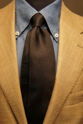 Semi Solid Silk Grenadine Fina Tie - Untipped - Brown