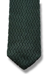 Zigzag Solid Knitted Silk Tie - Dark Green