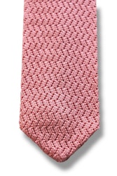 Zigzag Solid Knitted Silk Tie - Pink